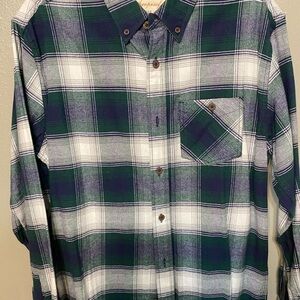 Wrangler Blue and White Plaid Men's Shirt